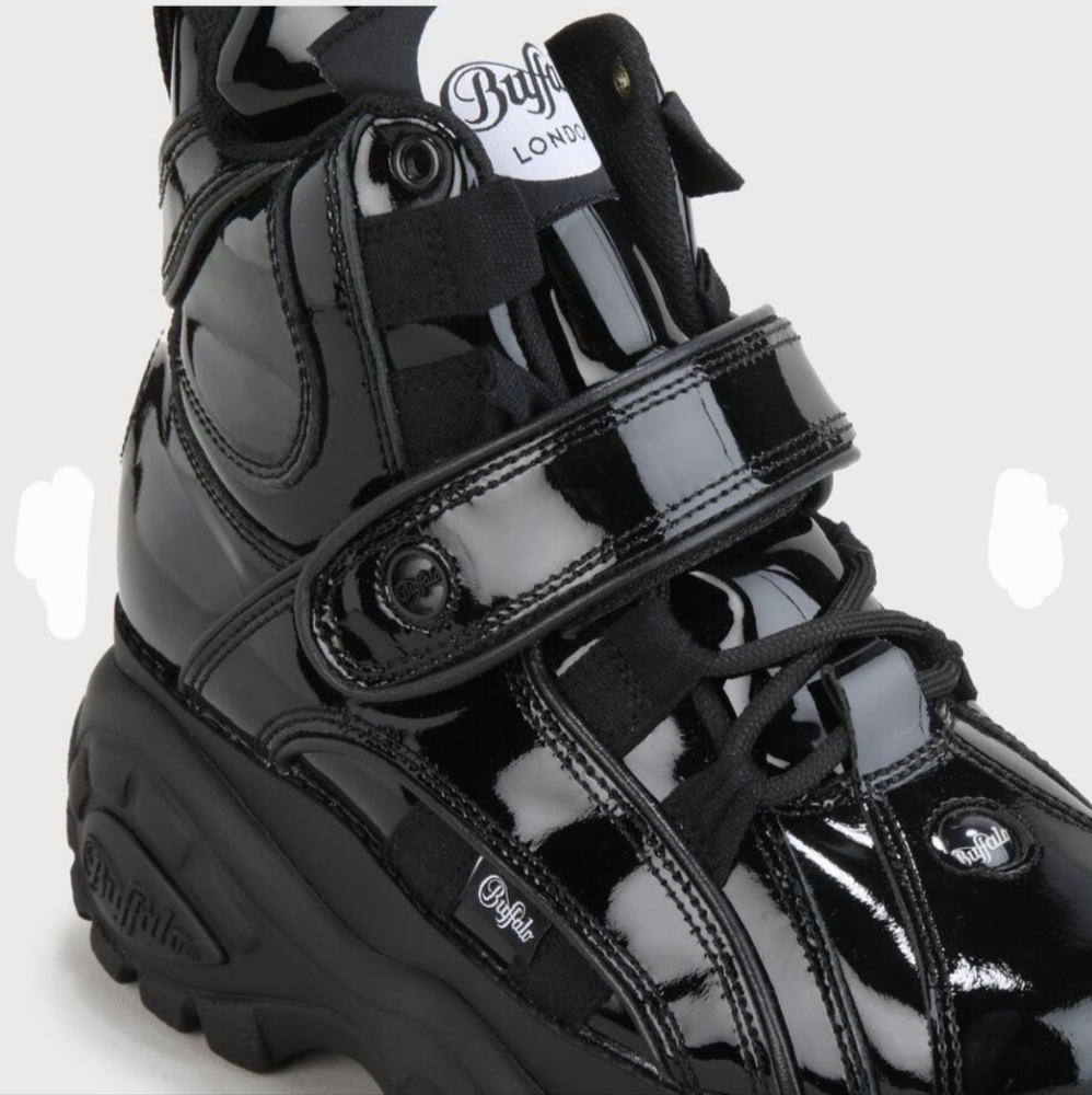 Buffalo Black Patent Ankle Boots - Picture 3 of 16